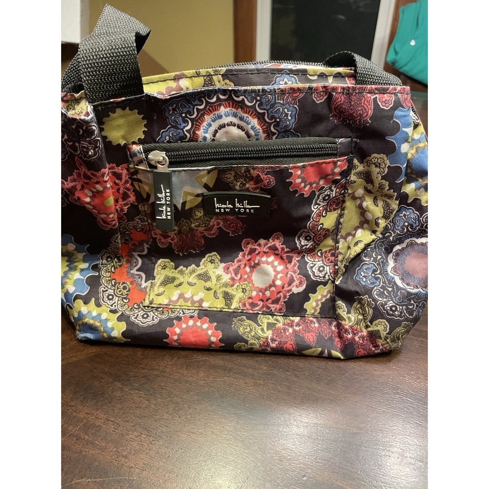 Nicole Miller New York Insulatec Lunch Bag Tote  Black Print